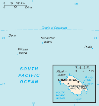 pitcairn islands adamstown map